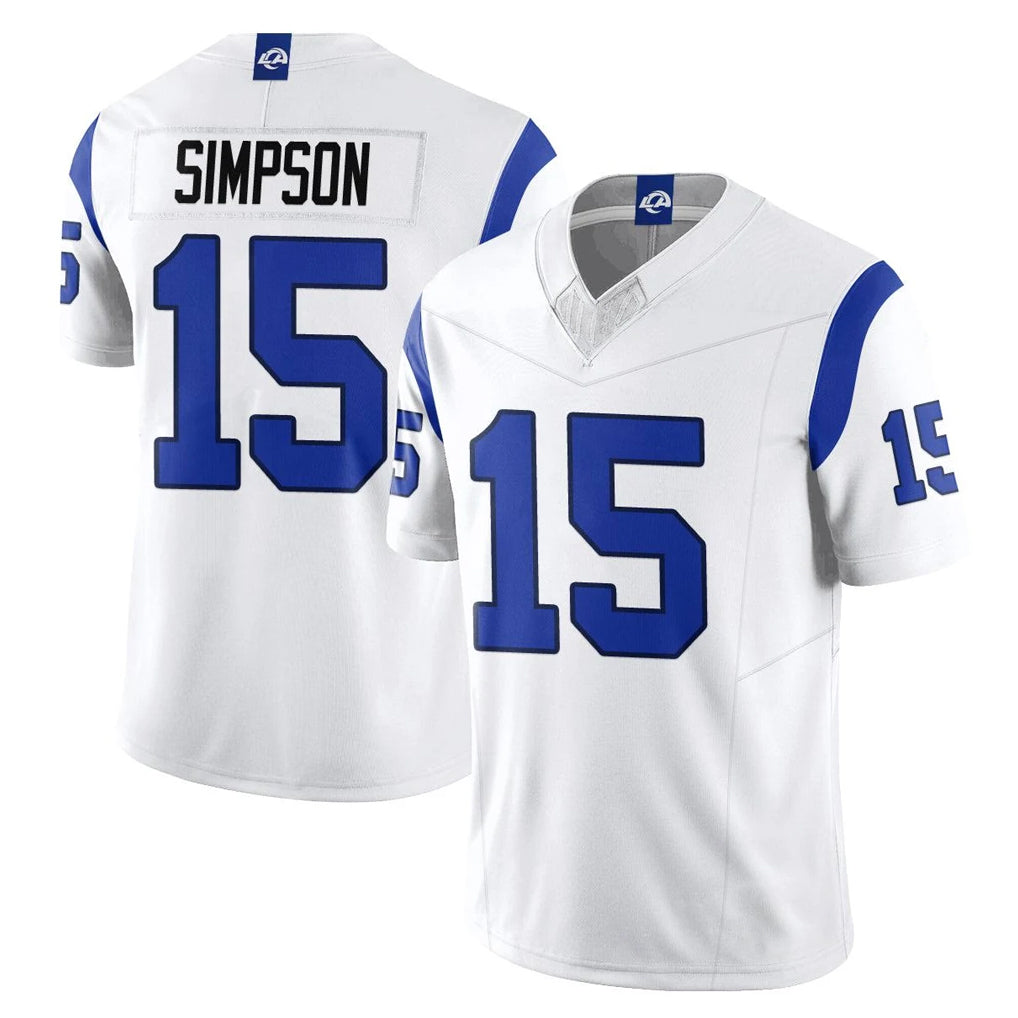 tocy LA.Rams #15 Ty Simpson Player Fearsome White Limited Vapor F.U.S.E. Home Game Stitched Jerseys