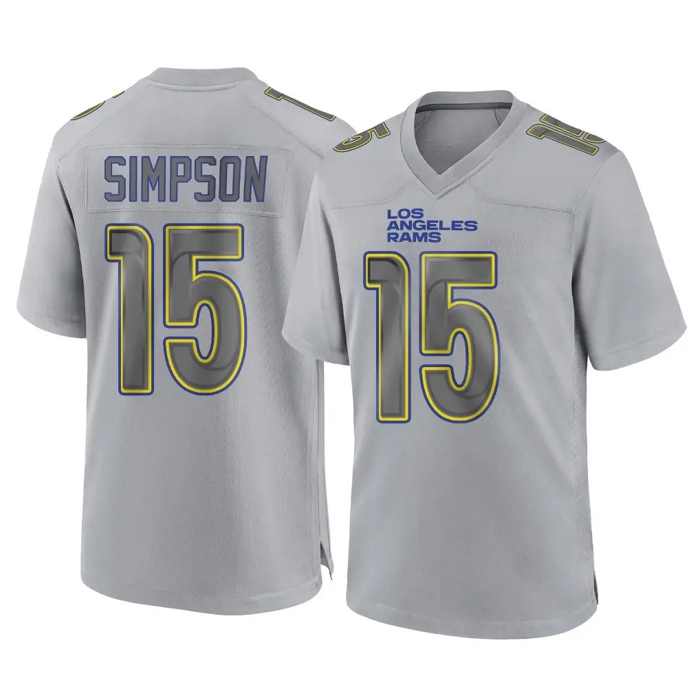 tocy LA.Rams #15 Ty Simpson Player Gray Atmosphere Fashion Home Game Stitched Jerseys