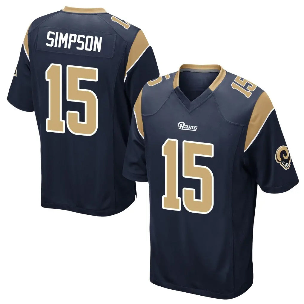 tocy LA.Rams #15 Ty Simpson Player Navy Home Game Stitched Jerseys