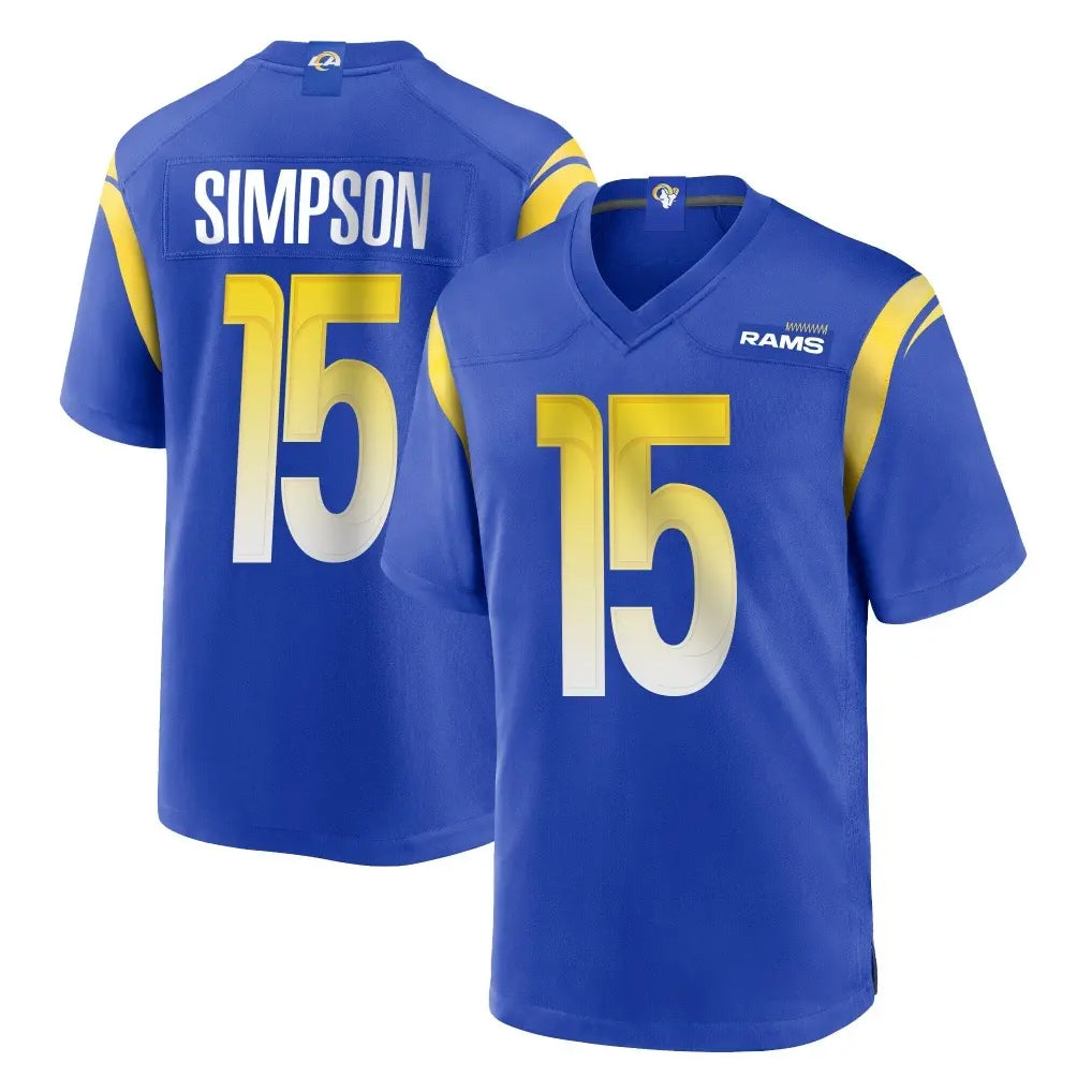 tocy LA.Rams #15 Ty Simpson Player Royal Home Game Stitched Jerseys