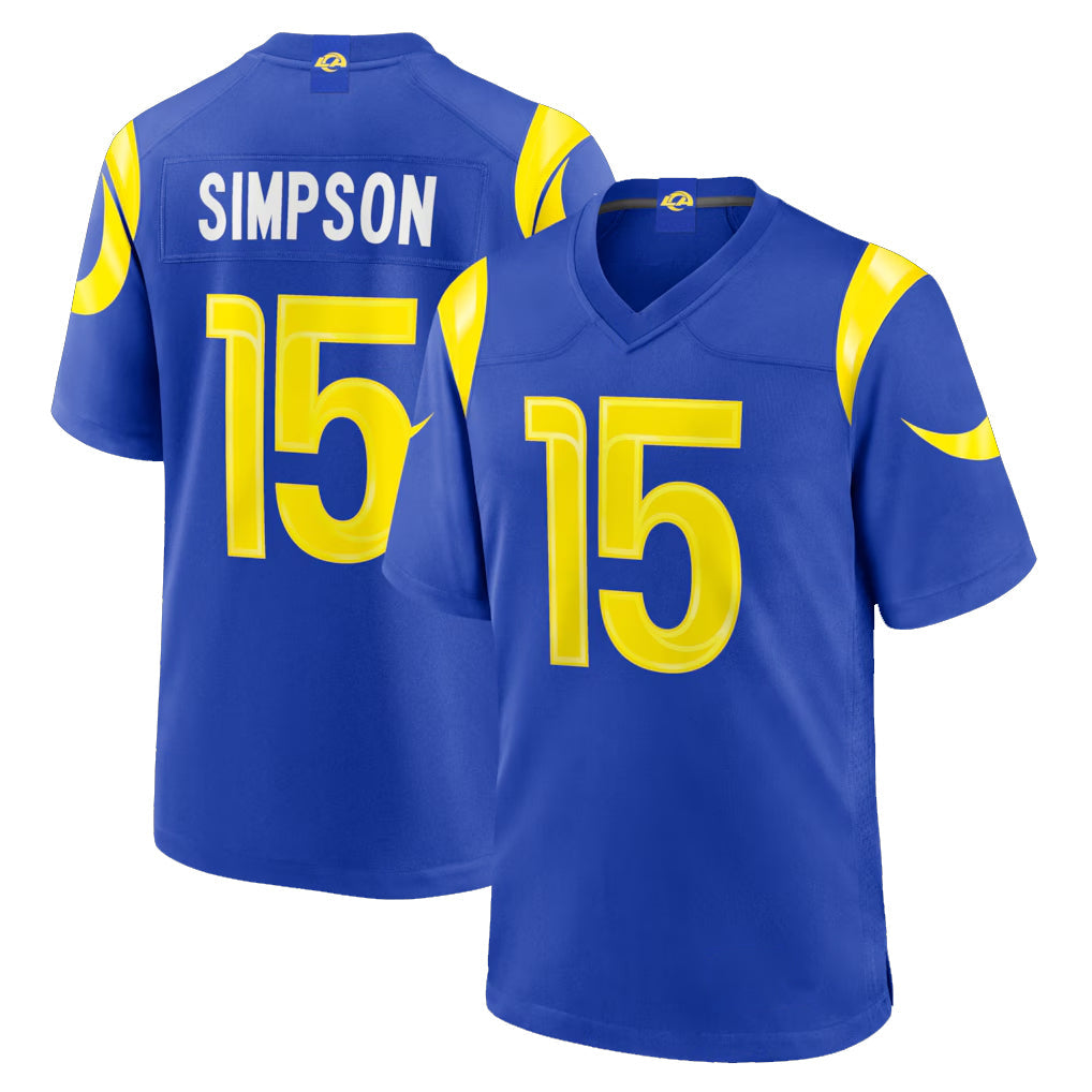 tocy LA.Rams #15 Ty Simpson Player Royal Limited Home Game Stitched Jerseys