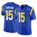 tocy LA.Rams #15 Ty Simpson Player Royal Limited Vapor F.U.S.E. Home Game Stitched Jerseys