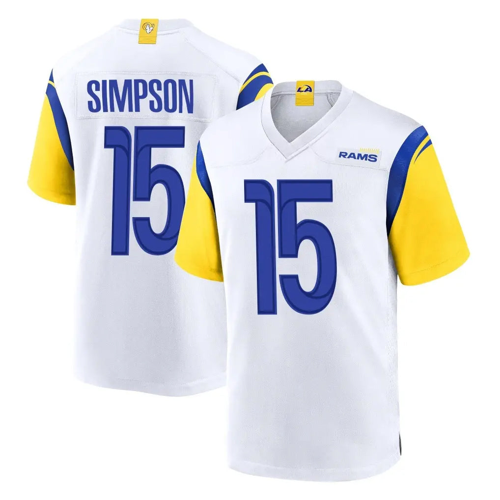 tocy LA.Rams #15 Ty Simpson Player White Home Game Stitched Jerseys