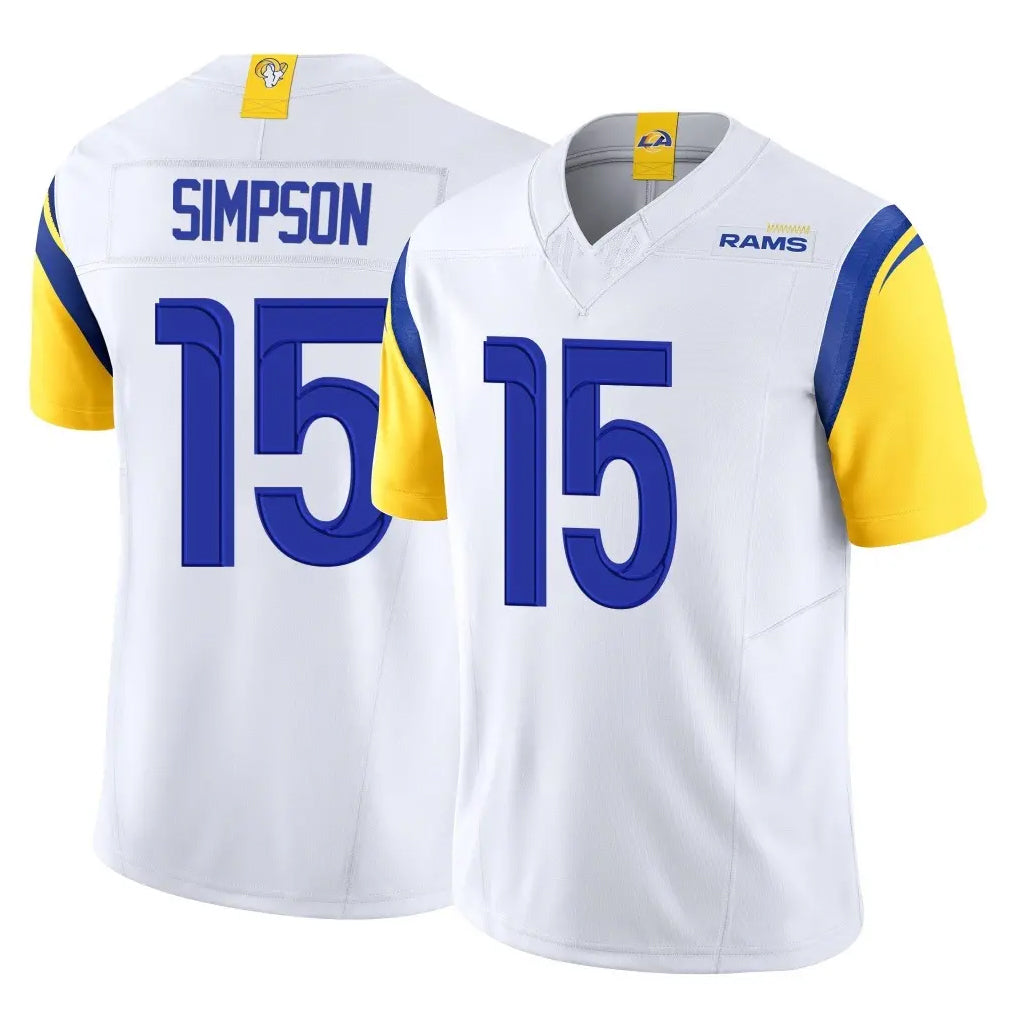 tocy LA.Rams #15 Ty Simpson Player White Limited Vapor F.U.S.E. Home Game Stitched Jerseys