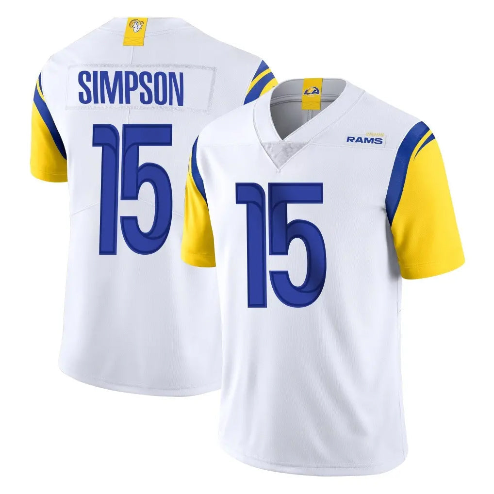 tocy LA.Rams #15 Ty Simpson Player White Limited Vapor Untouchable Home Game Stitched Jerseys
