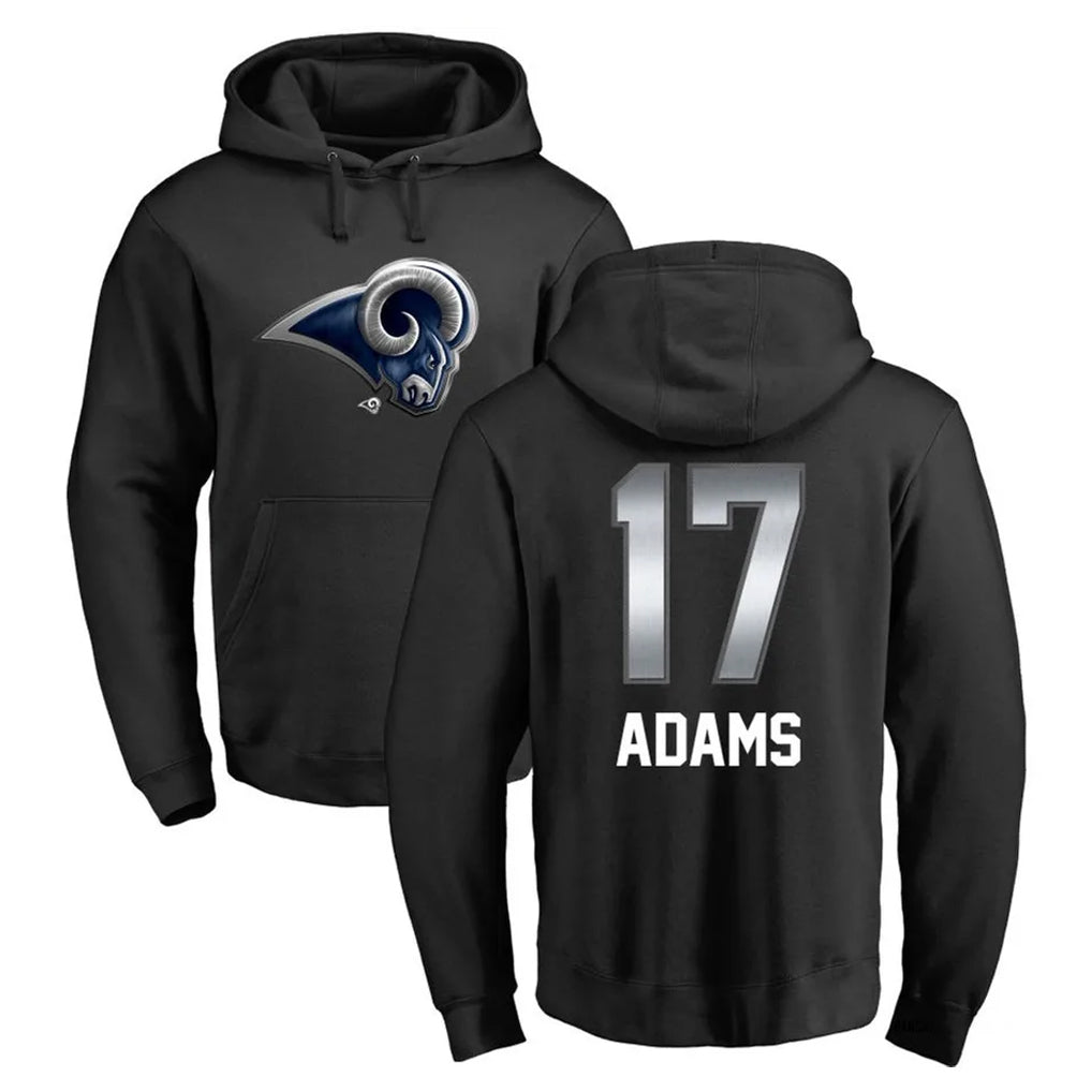 tocy LA.Rams #17 Davante Adams Player Black Pullover Hoodie Limited Game Stitched Jerseys
