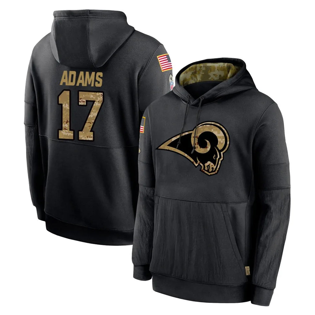 tocy LA.Rams #17 Davante Adams Player Black Salute to Service Hoodies Limited Game Stitched Jerseys