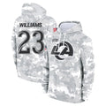 tocy LA.Rams #23 Kyren Williams Player Arctic Camo Salute to Service Hoodies Limited Game Stitched Jerseys