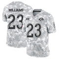 tocy LA.Rams #23 Kyren Williams Player Arctic Camo Salute to Service Limited Stitched Jerseys