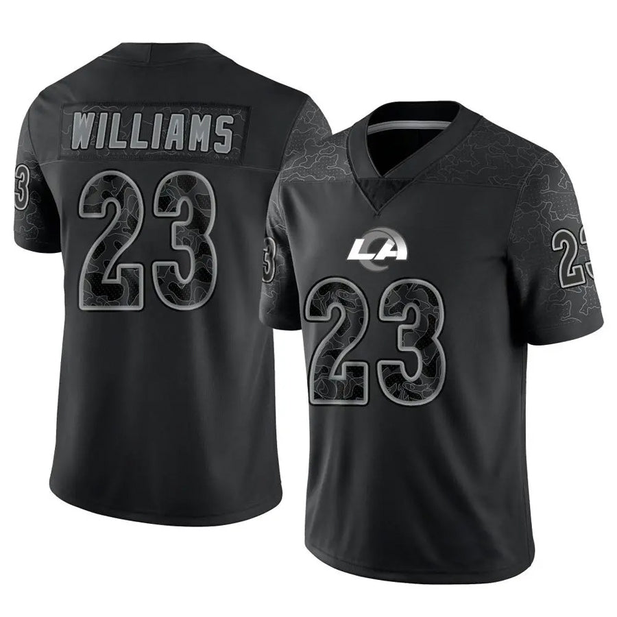 tocy LA.Rams #23 Kyren Williams Player Black RFLCTV Limited Stitched Jerseys