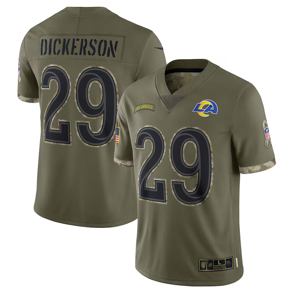 tocy LA.Rams #29 Eric Dickerson Player Salute To Service Olive Football Jerseys