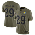 tocy LA.Rams #29 Eric Dickerson Player Salute To Service Olive Football Jerseys