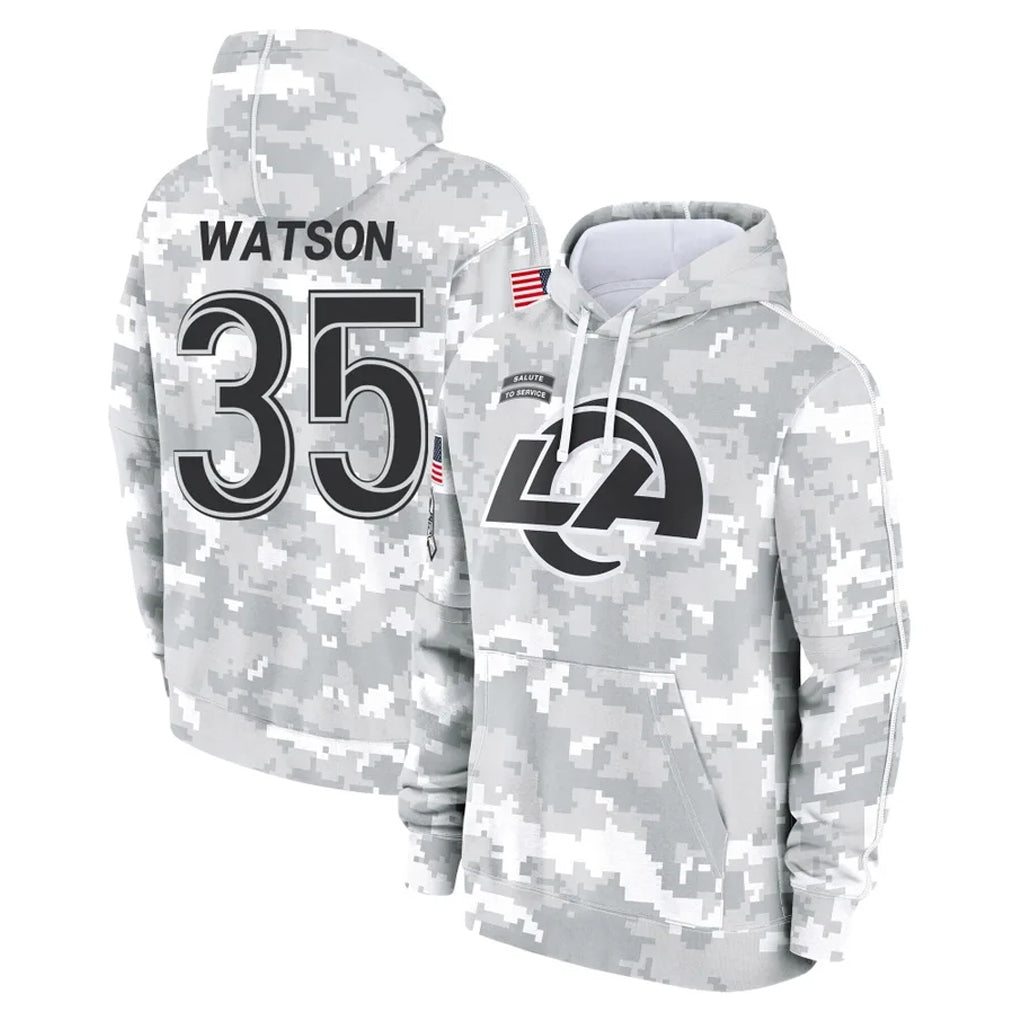 tocy LA.Rams #35 Jaylen Watson Player Arctic Camo Salute to Service Hoodies Limited Game Stitched Jerseys