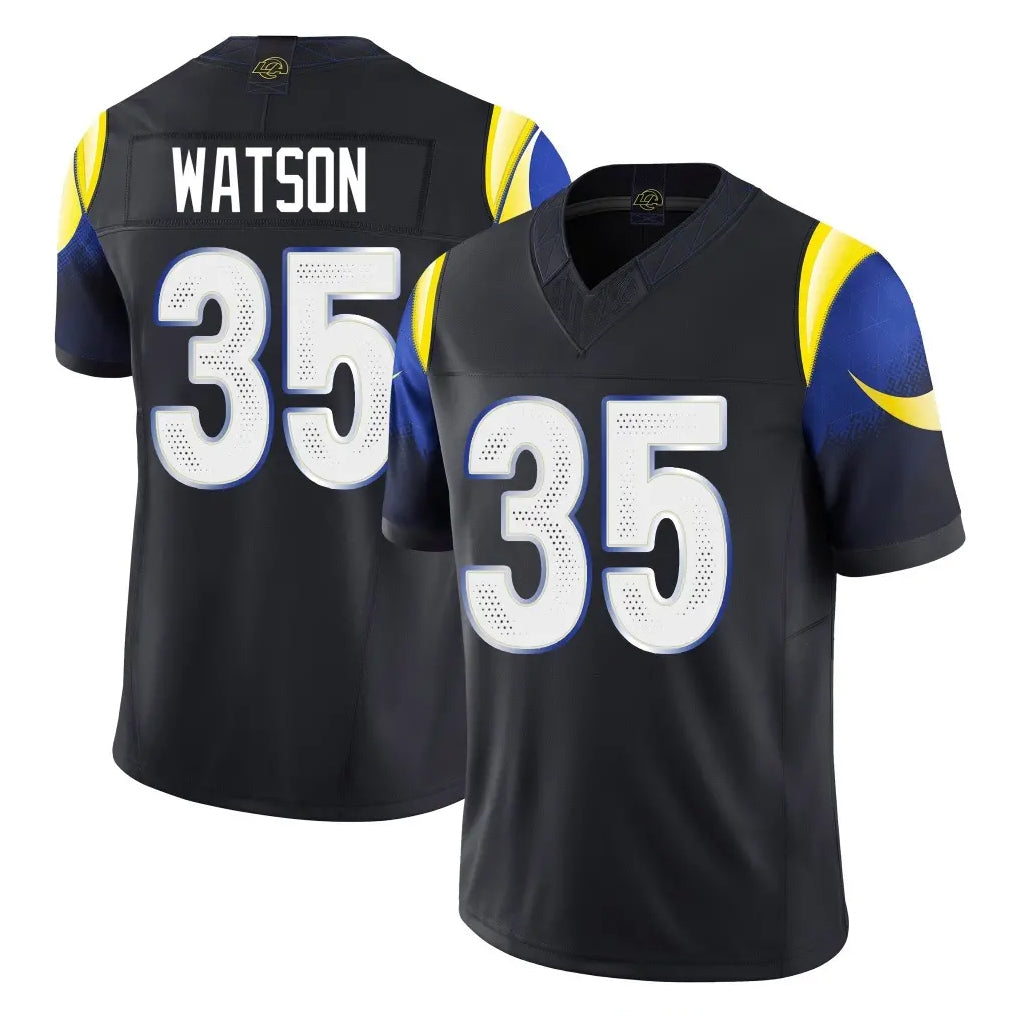 tocy LA.Rams #35 Jaylen Watson Player Black Midnight Rivalries Collection Limited Home Game Stitched Jerseys