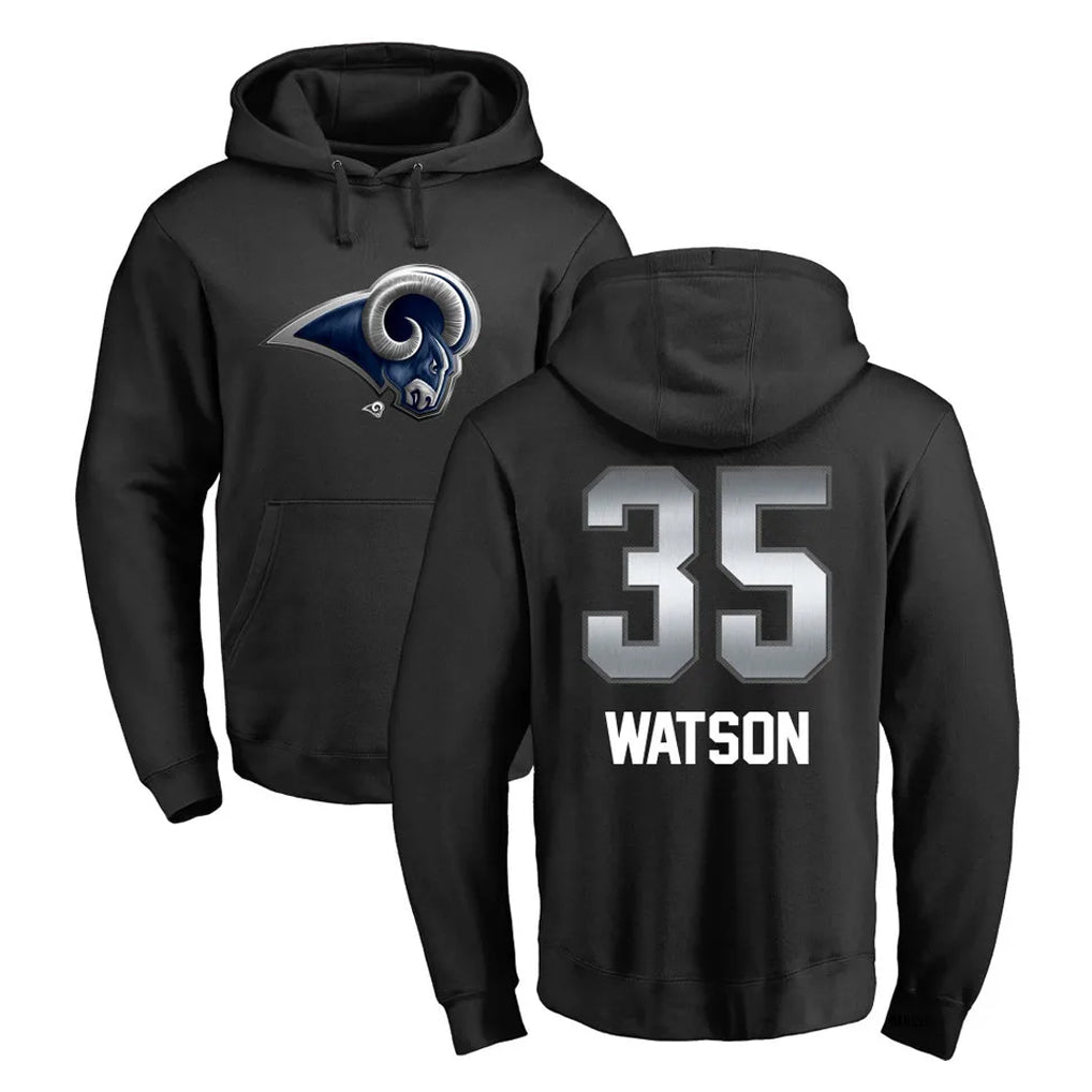 tocy LA.Rams #35 Jaylen Watson Player Black Pullover Hoodie Limited Game Stitched Jerseys