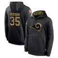 tocy LA.Rams #35 Jaylen Watson Player Black Salute to Service Hoodies Limited Game Stitched Jerseys