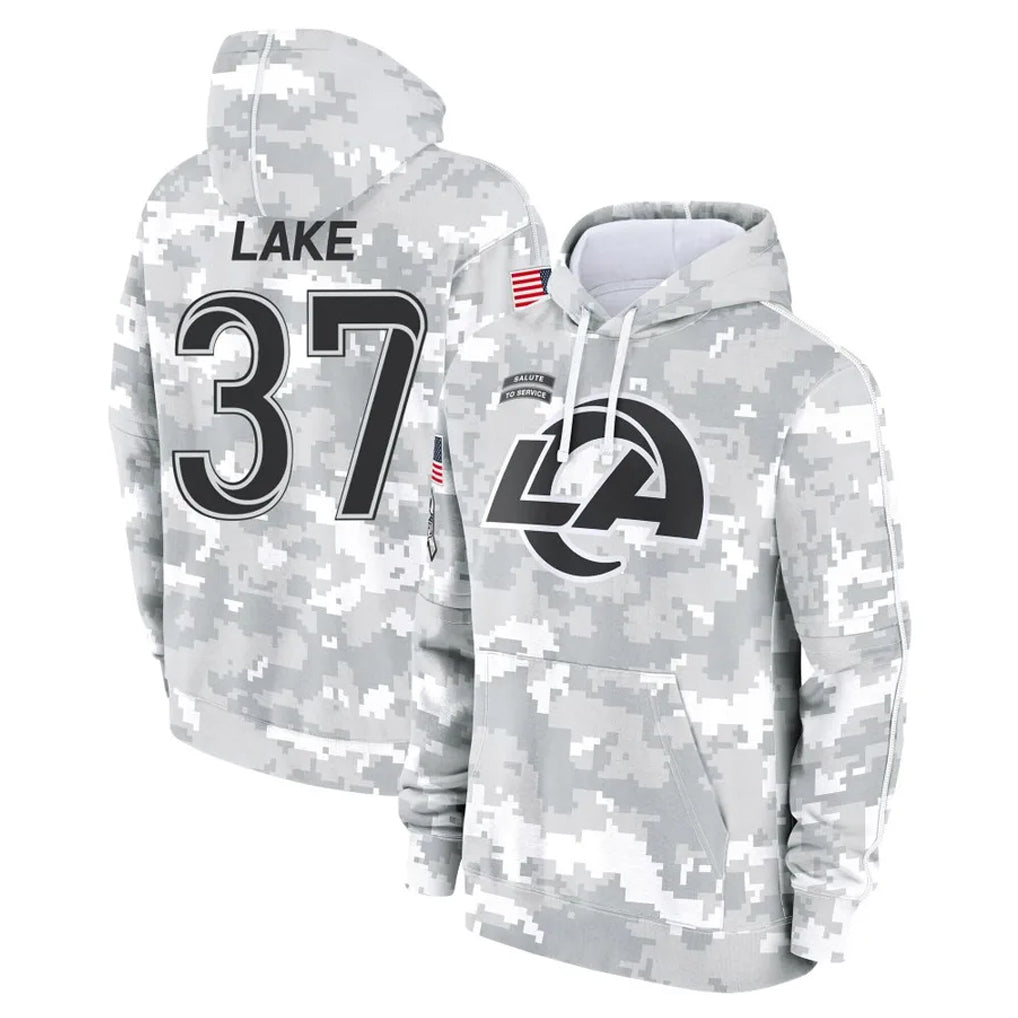 tocy LA.Rams #37 Quentin Lake Player Arctic Camo Salute to Service Hoodies Limited Game Stitched Jerseys