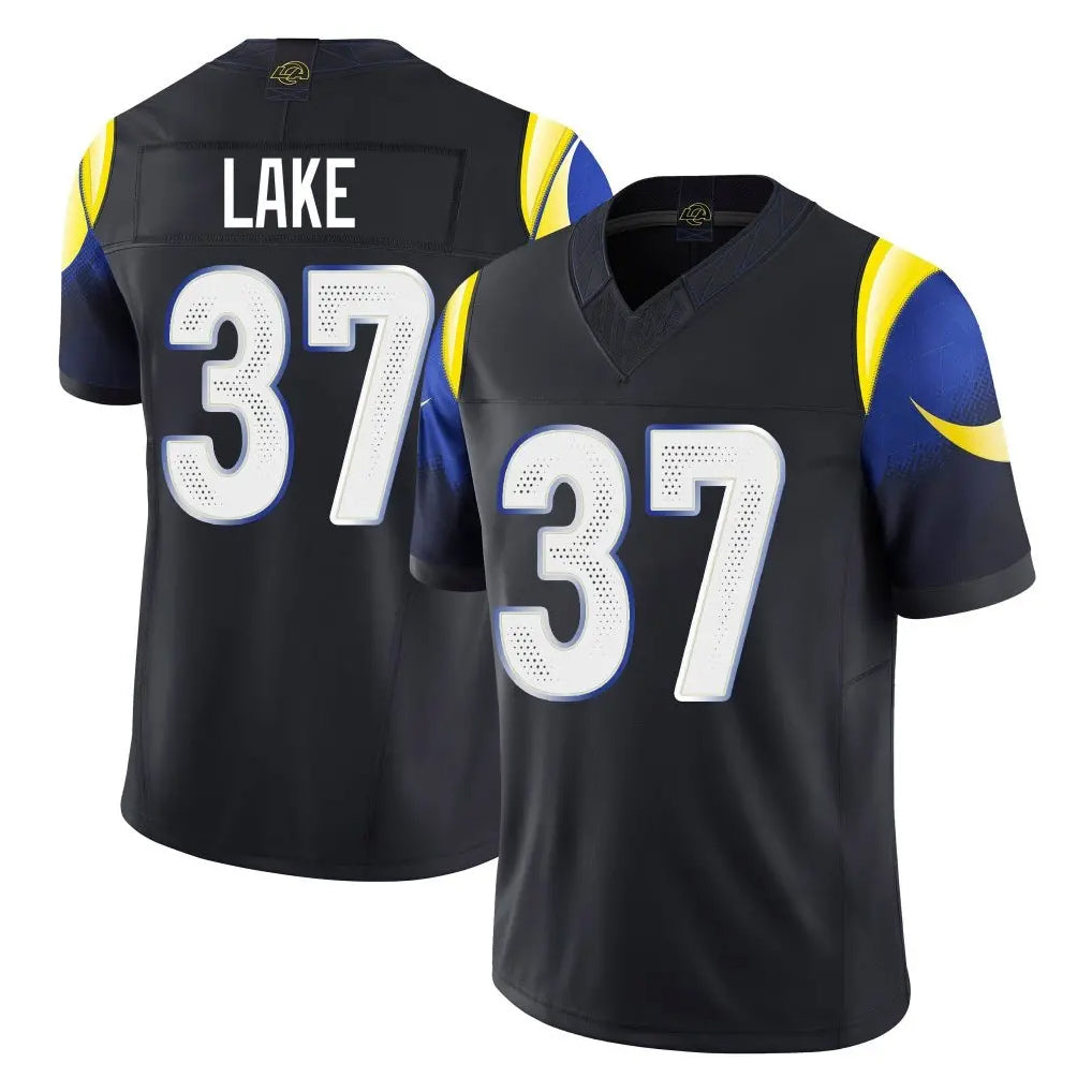 tocy LA.Rams #37 Quentin Lake Player Black Midnight Rivalries Collection Limited Home Game Stitched Jerseys