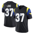 tocy LA.Rams #37 Quentin Lake Player Black Midnight Rivalries Collection Limited Home Game Stitched Jerseys