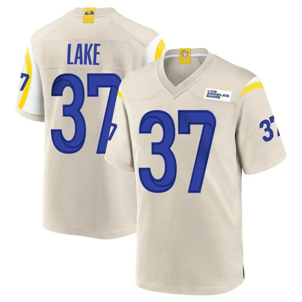 tocy LA.Rams #37 Quentin Lake Player Bone Home Game Stitched Jerseys