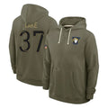 tocy LA.Rams #37 Quentin Lake Player Olive Salute to Service Pullover Hoodies Limited Stitched Jerseys