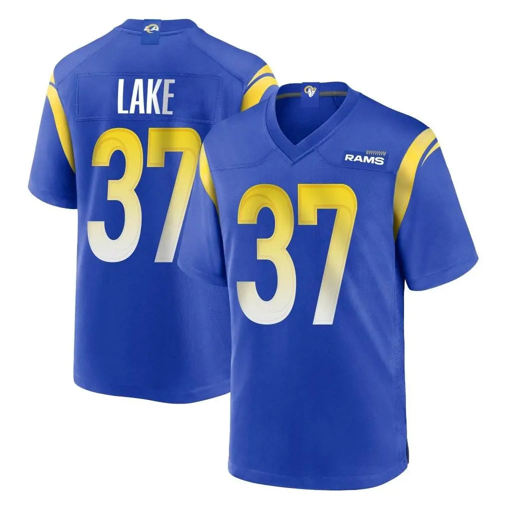 tocy LA.Rams #37 Quentin Lake Player Royal Home Game Stitched Jerseys