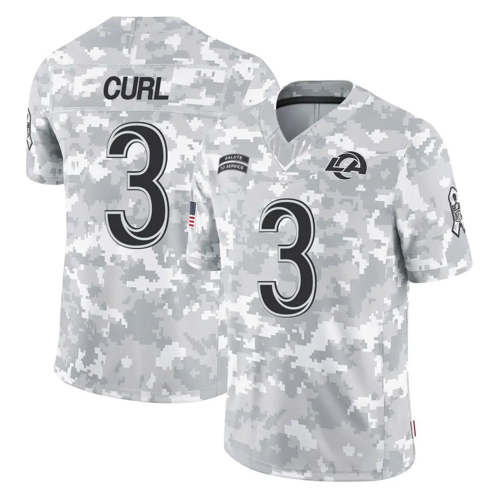 tocy LA.Rams #3 Kam Curl Player Arctic Camo Salute To Service Limited Game Stitched Jerseys