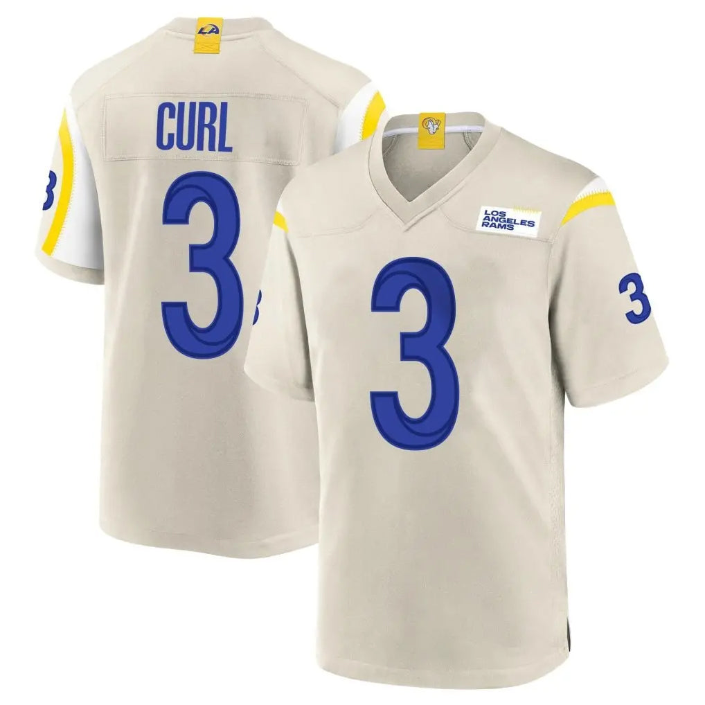 tocy LA.Rams #3 Kam Curl Player Bone Home Game Stitched Jerseys