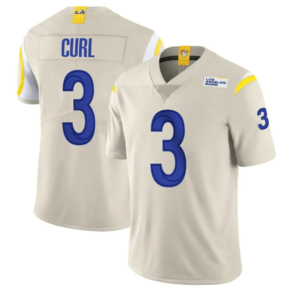 tocy LA.Rams #3 Kam Curl Player Bone Limited Vapor Home Game Stitched Jerseys