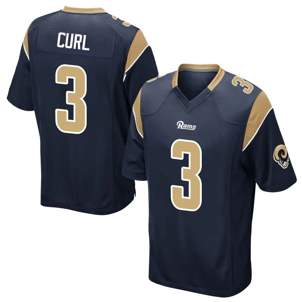 tocy LA.Rams #3 Kam Curl Player Navy Home Game Stitched Jerseys