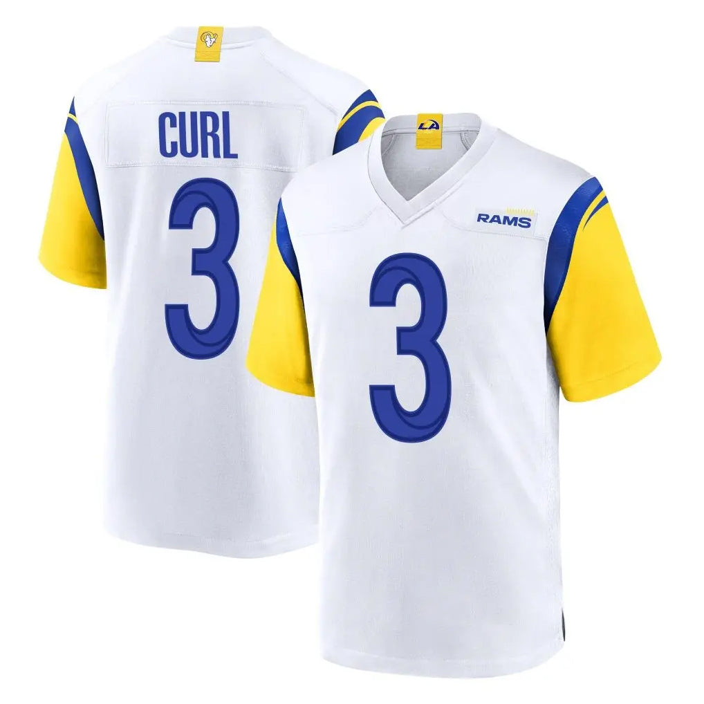 tocy LA.Rams #3 Kam Curl Player White Home Game Stitched Jerseys