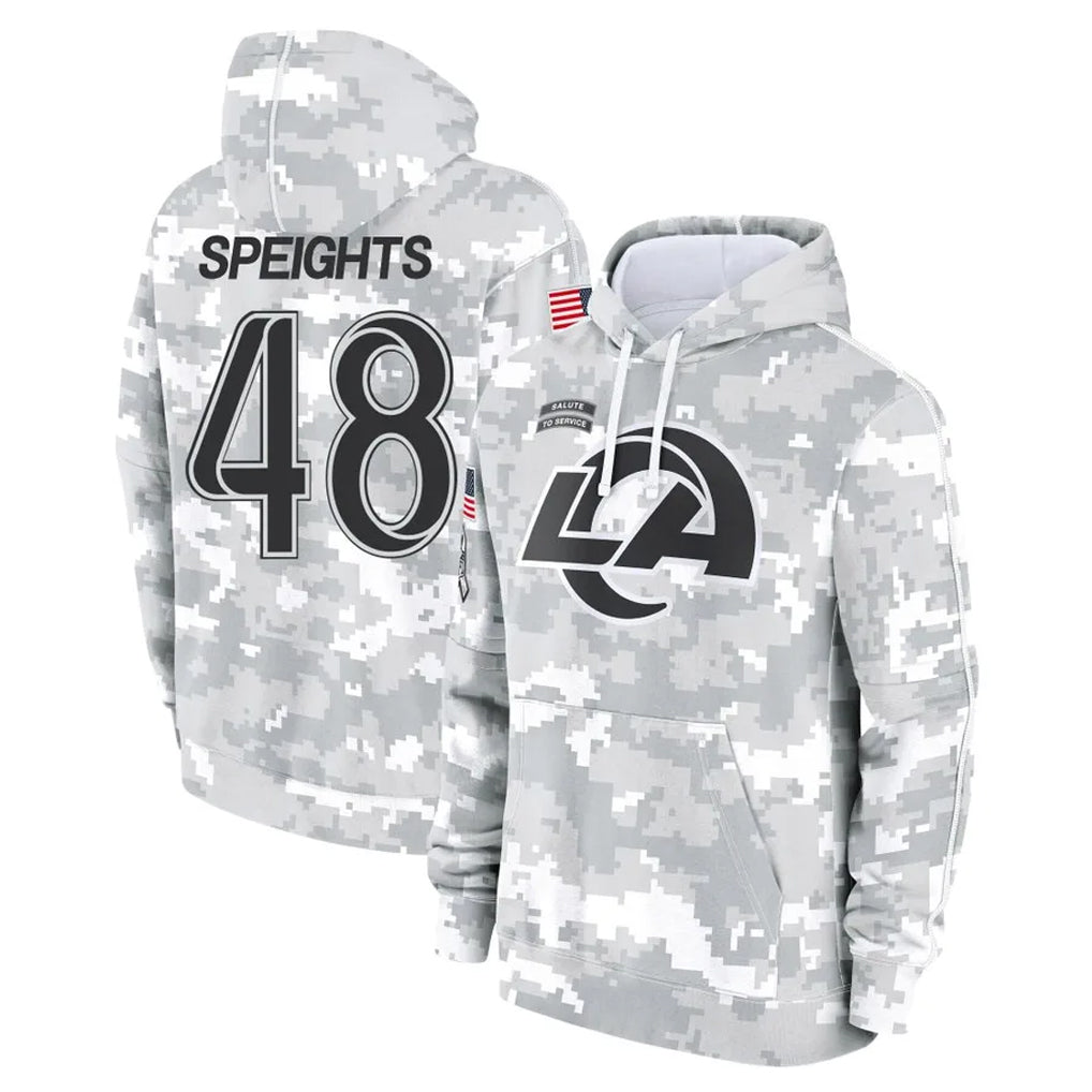 tocy LA.Rams #48 Omar Speights Player Arctic Camo Salute to Service Hoodies Limited Game Stitched Jerseys