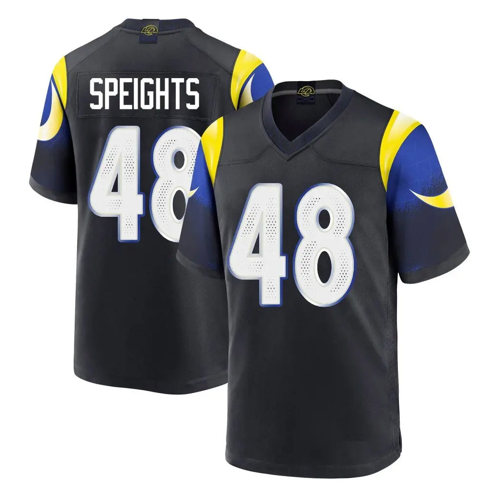 tocy LA.Rams #48 Omar Speights Player Black Midnight Rivalries Collection Home Game Stitched Jerseys