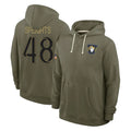 tocy LA.Rams #48 Omar Speights Player Olive Salute to Service Pullover Hoodies Limited Stitched Jerseys