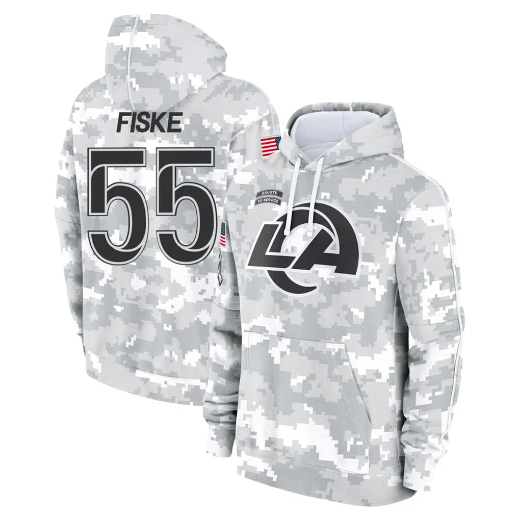 tocy LA.Rams #55 Braden Fiske Player Arctic Camo Salute to Service Hoodies Limited Game Stitched Jerseys