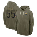 tocy LA.Rams #55 Braden Fiske Player Olive Salute to Service Pullover Hoodies Limited Stitched Jerseys