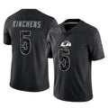 tocy LA.Rams #5 Kamren Kinchens Player Black Limited Reflective Home Game Stitched Jerseys