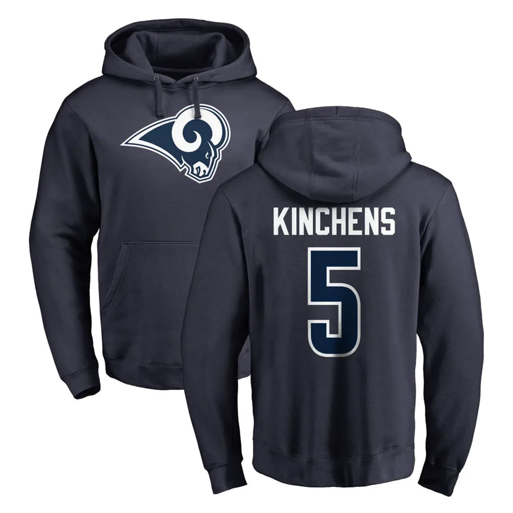 tocy LA.Rams #5 Kamren Kinchens Player Navy Pullover Hoodie Limited Game Stitched Jerseys