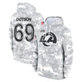 tocy LA.Rams #69 Kevin Dotson Player Arctic Camo Salute to Service Hoodies Limited Game Stitched Jerseys