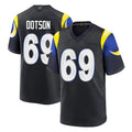 tocy LA.Rams #69 Kevin Dotson Player Black Midnight Rivalries Collection Home Game Stitched Jerseys
