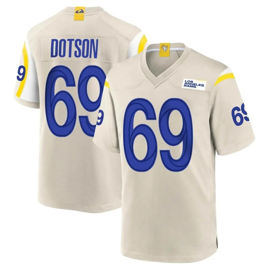 tocy LA.Rams #69 Kevin Dotson Player Bone Home Game Stitched Jerseys