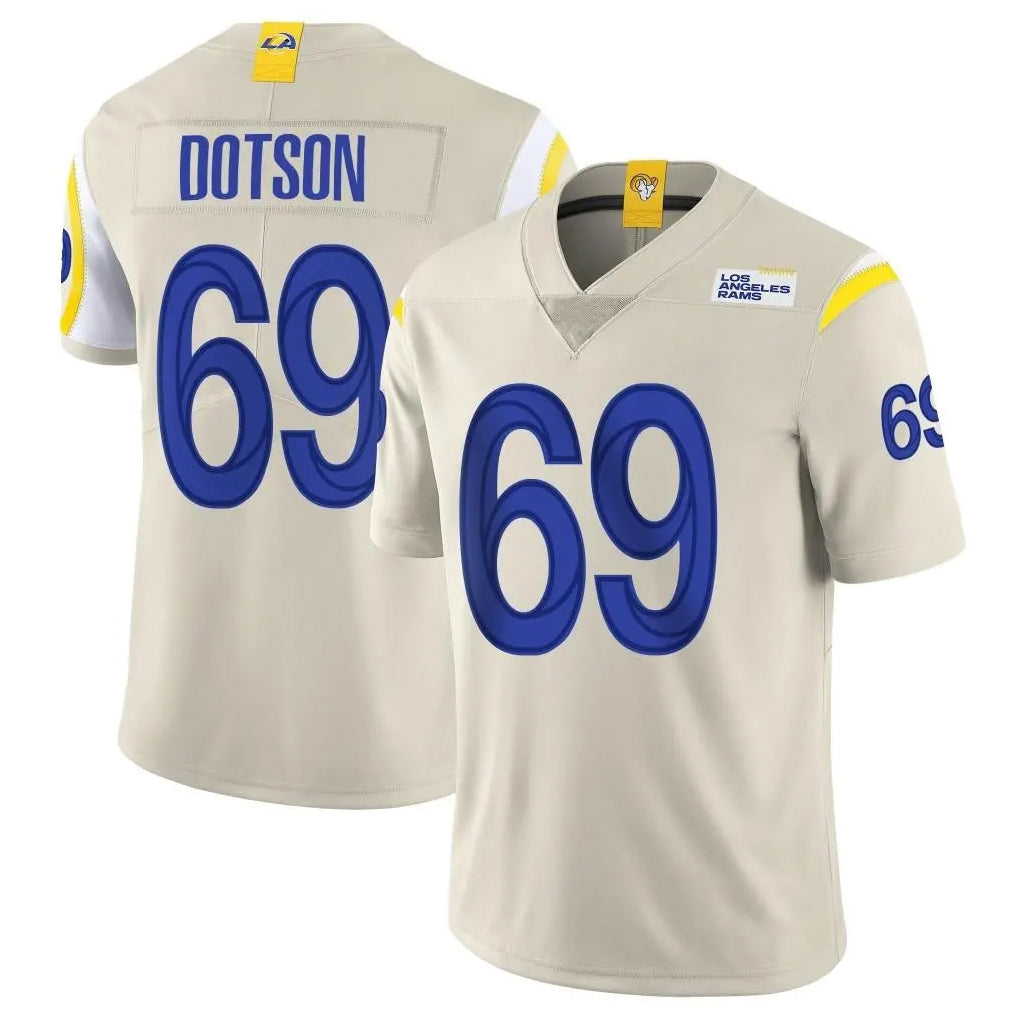 tocy LA.Rams #69 Kevin Dotson Player Bone Limited Vapor Home Game Stitched Jerseys