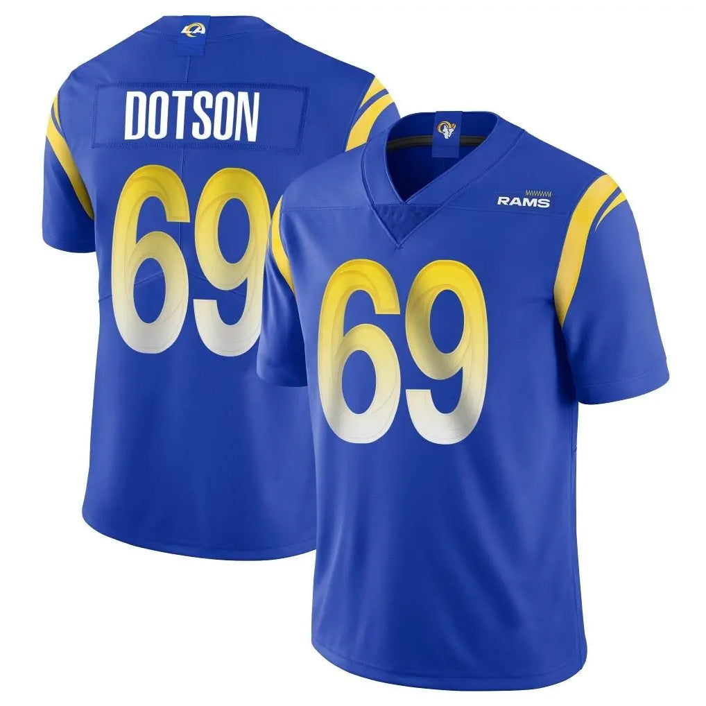 tocy LA.Rams #69 Kevin Dotson Player Royal Limited Vapor Untouchable Home Game Stitched Jerseys