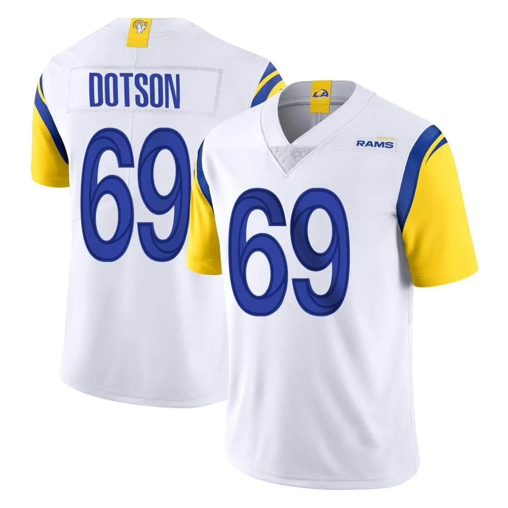 tocy LA.Rams #69 Kevin Dotson Player White Limited Vapor Untouchable Home Game Stitched Jerseys