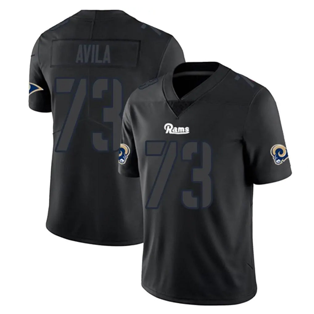 tocy LA.Rams #73 Steve Avila Player Black Impact Limited Home Game Stitched Jerseys