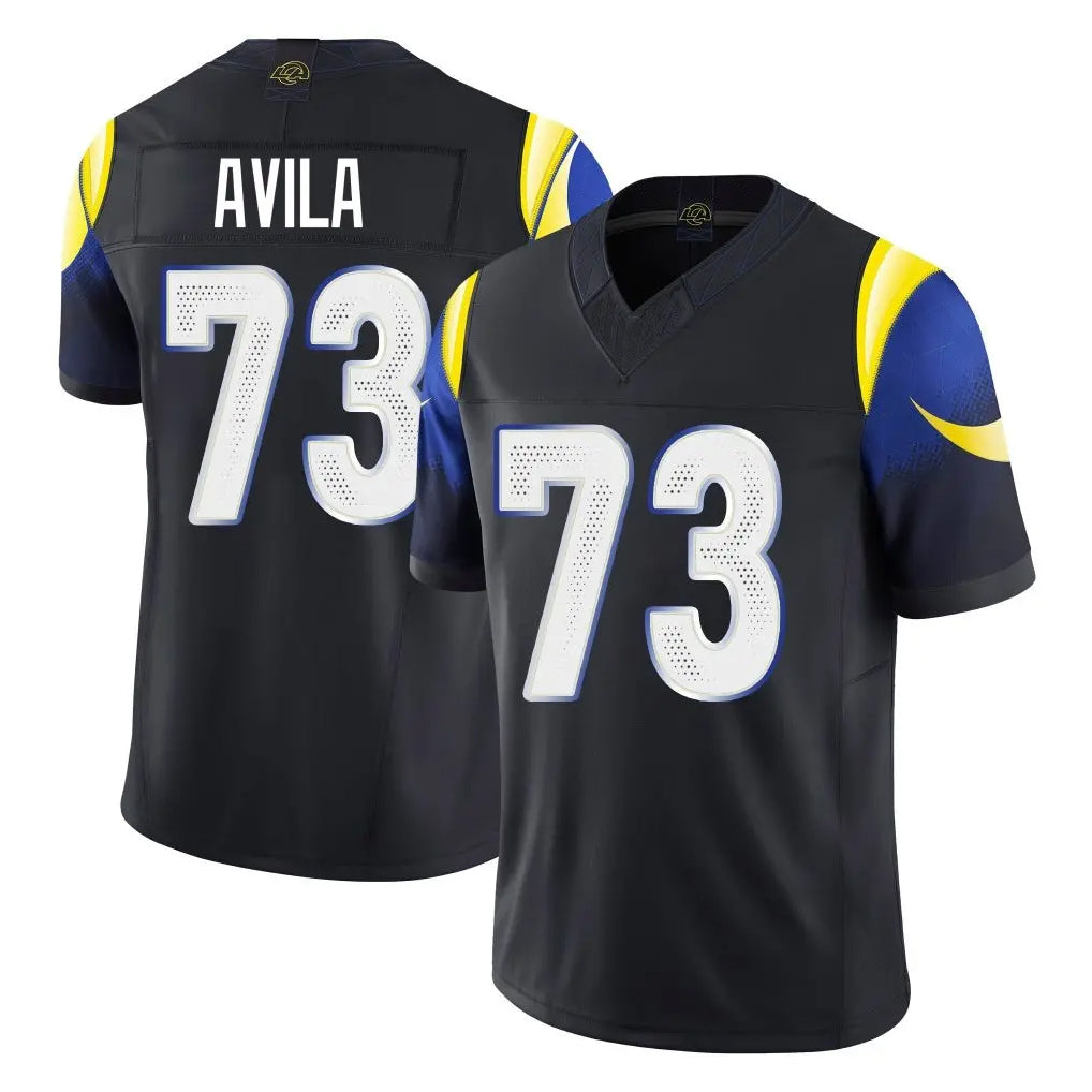 tocy LA.Rams #73 Steve Avila Player Black Midnight Rivalries Collection Limited Home Game Stitched Jerseys