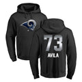 tocy LA.Rams #73 Steve Avila Player Black Pullover Hoodie Limited Game Stitched Jerseys