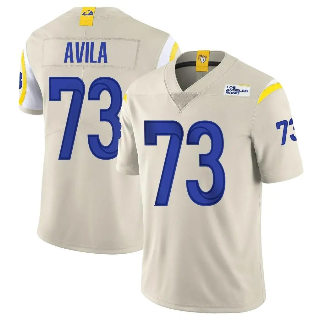 tocy LA.Rams #73 Steve Avila Player Bone Limited Vapor Home Game Stitched Jerseys