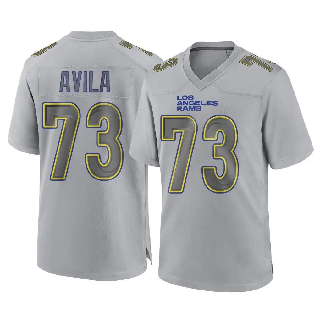 tocy LA.Rams #73 Steve Avila Player Gray Atmosphere Fashion Home Game Stitched Jerseys