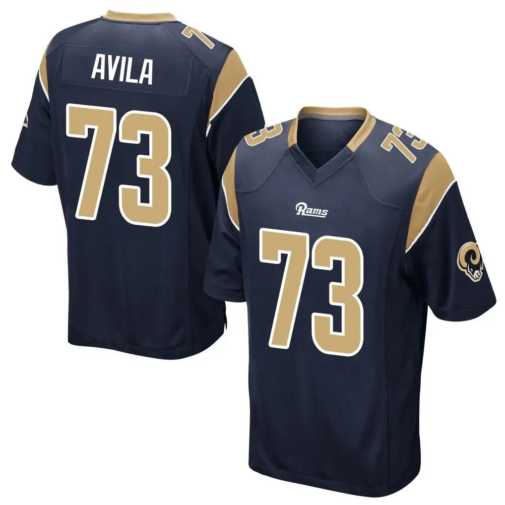 tocy LA.Rams #73 Steve Avila Player Navy Home Game Stitched Jerseys